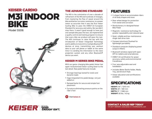 Keiser M3i Indoor Bike folder